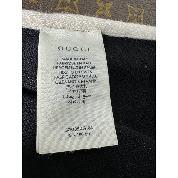 EUC Gucci Unisex GG-Jacquard Monogram Striped Wool Scarf - Picture 6 of 9